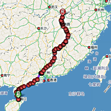 海南海口市到庐山自驾游线路(不走高速)