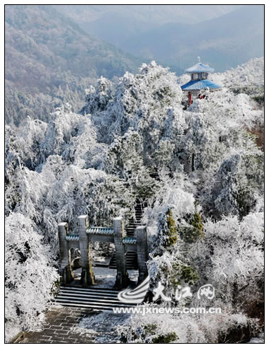 庐山含鄱口雾淞景观