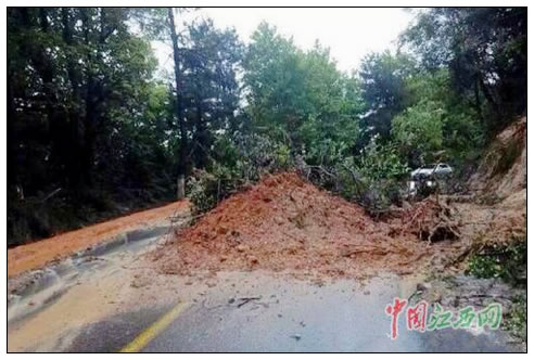 庐山南山公路多处塌方致树倒挡道 抢修及时南山北山均畅通