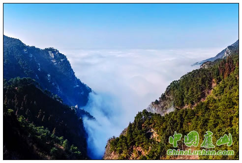 庐山现“佛光”云海美景